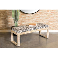 Coaster Furniture 914138 Sled Leg Upholstered Accent Bench Black and White